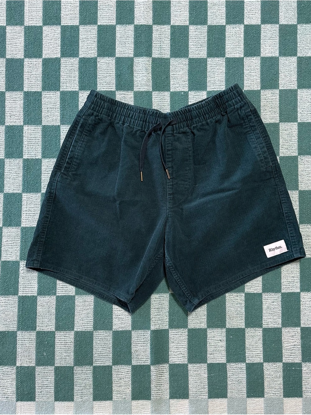 Rhythm Mens Classic Cord Jam Corduroy Shorts Size 30 Dark Green‎